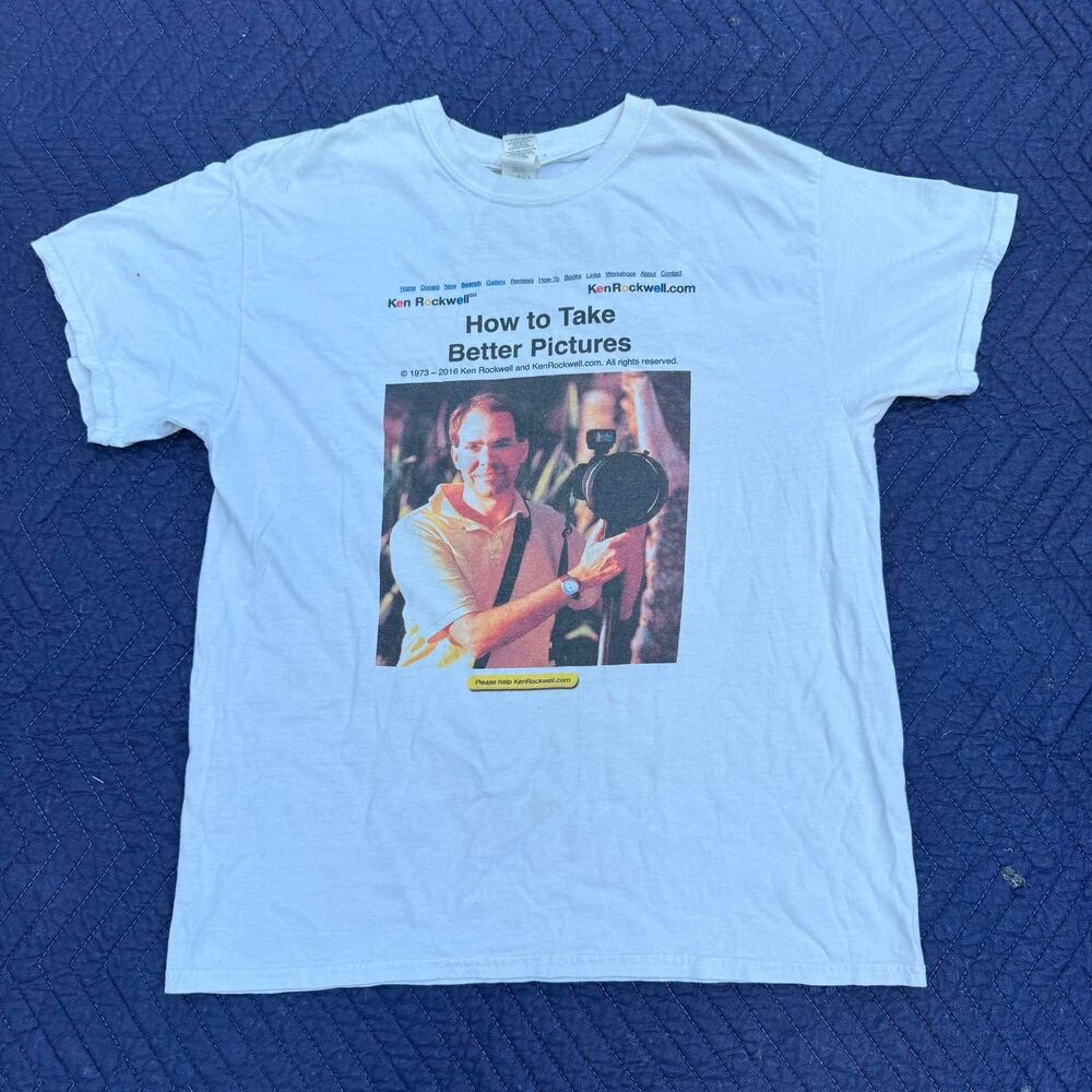 Vintage Ken Rockwell How to Take Better Pictures Graphic T-Shirt White L